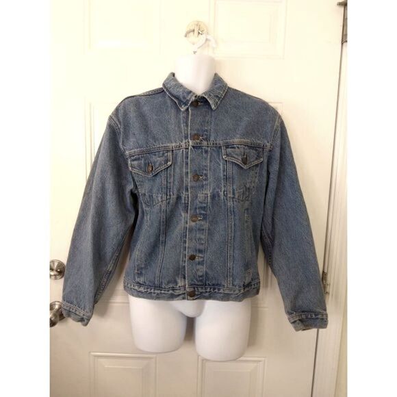 EST 1976 men's blue button front jean jacket with four front pockets - Picture 1 of 12